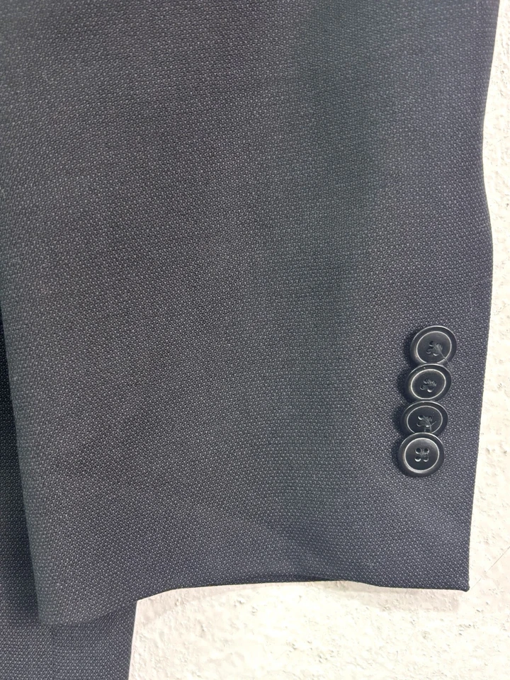 Jaqueta blazer Joseph Abboud 40S preta lúpulo peito duplo terno esportivo casaco - Imagem 2 de 4