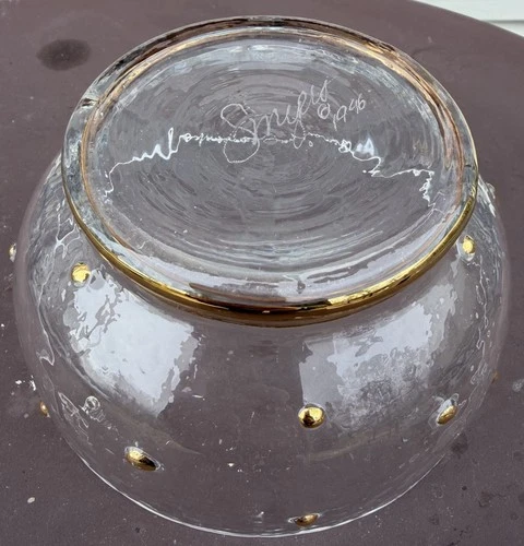 Signed 1946 Stephen Smyers Morocco 24K Gold Bowl