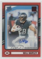 2024 Panini Clearly Donruss Rated Rookie Red 142/149 Will Shipley #87 Auto 1oa8