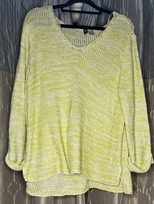 Womens Lite Summer Spring Lime Knit Pullover Breathable Sweater NWOT