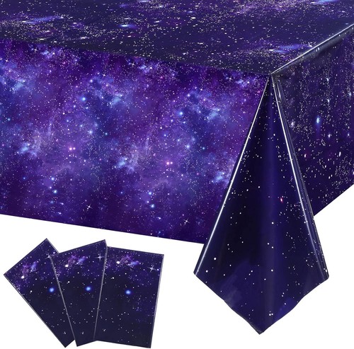 Tatuo Weltraum Tischdecke Lila Nebel Galaxie Kunststoff 54" x 108", Lila, Blau - Bild 1 von 7
