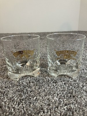 Chivas Regal 12 Gold Classic Lowball Scotch Whiskey Drinks Glasses See Photos