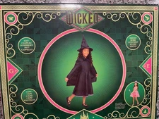 Wicked Deluxe Elphaba Costume Girls 4-6X Black Dress Hat Cape Dress-Up
