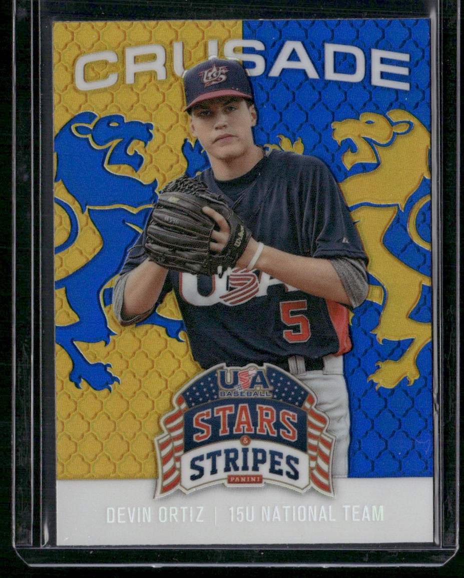 2015 Panini USA Baseball Stars & Stripes #32 Devin Ortiz Crusade Blue