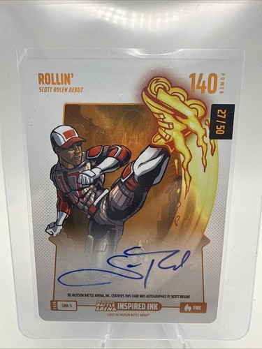 Bo Jackson Battle Arena Rollin Fire Battlefoil Card Inspired Ink Auto /50