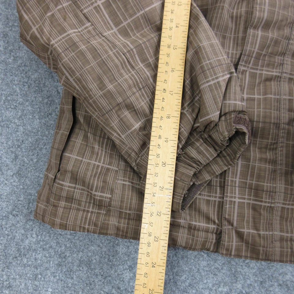 Женская куртка The North Face Размер Small Коричневая Клетчатая HyVent Изолированная с капюшоном На молнии - Изображение 4 из 4