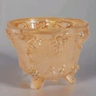 Vintage Bowl  Jeanette Carnival Glass  With Feet