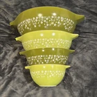 4 Vintage Pyrex Cinderella Mixing Bowl Set 440 Spring Blossom