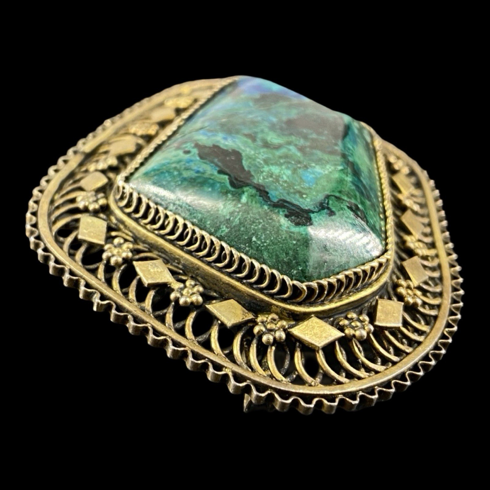 Vintage Eilat Stone Statement Brooch Pendant Orna… - image 5