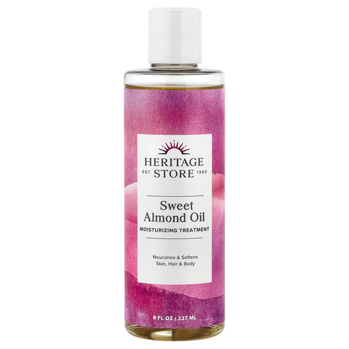 Heritage Store Sweet Almond Oil 8 fl oz 240 ml Cruelty-Free, EcoFriendly