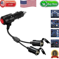 Effortless Power Distribution: Dual 12V Car Cigarette Lighter Splitter Adapter