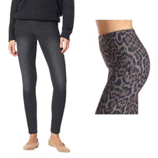 HUE Reversible Denim Legging Cheetah