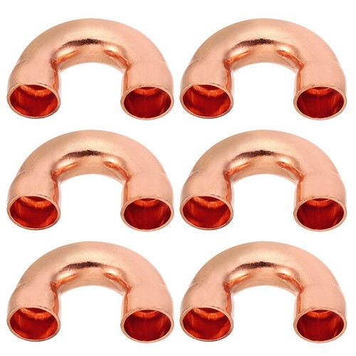 6Pcs 3/8" ID Copper Pipe Fitting 180 Degree Return Bend Sweat Welding Connection