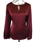 LIZ CLAIBORNE red burgundy blouse- size S — photo 1