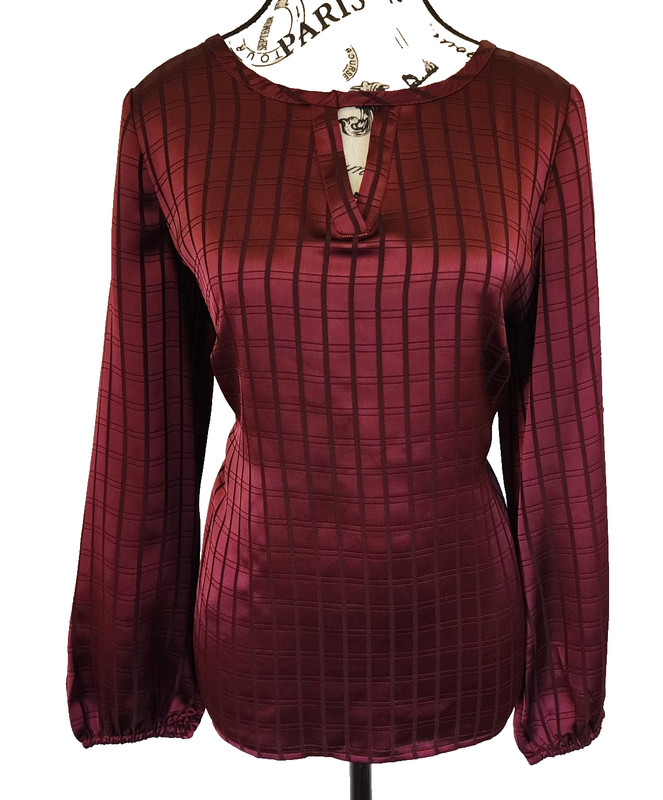 LIZ CLAIBORNE red burgundy blouse- size S