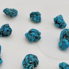 Natural Arizona Tumble Turquoise Blue Gemstones Polished 12pcs Loose Beads