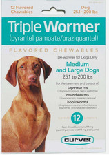 Durvet Triple Wormer for Medium and Large Dogs 12ct Exp 12/2026