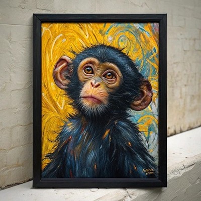 Baby Affe Wandbild Druck Geschenk Zuhause Tier Wandbild Baby Affe Bild Kunst
