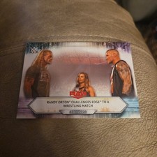 2021 Topps WWE #72 Randy Orton Challenges Edge to a Wrestling Match