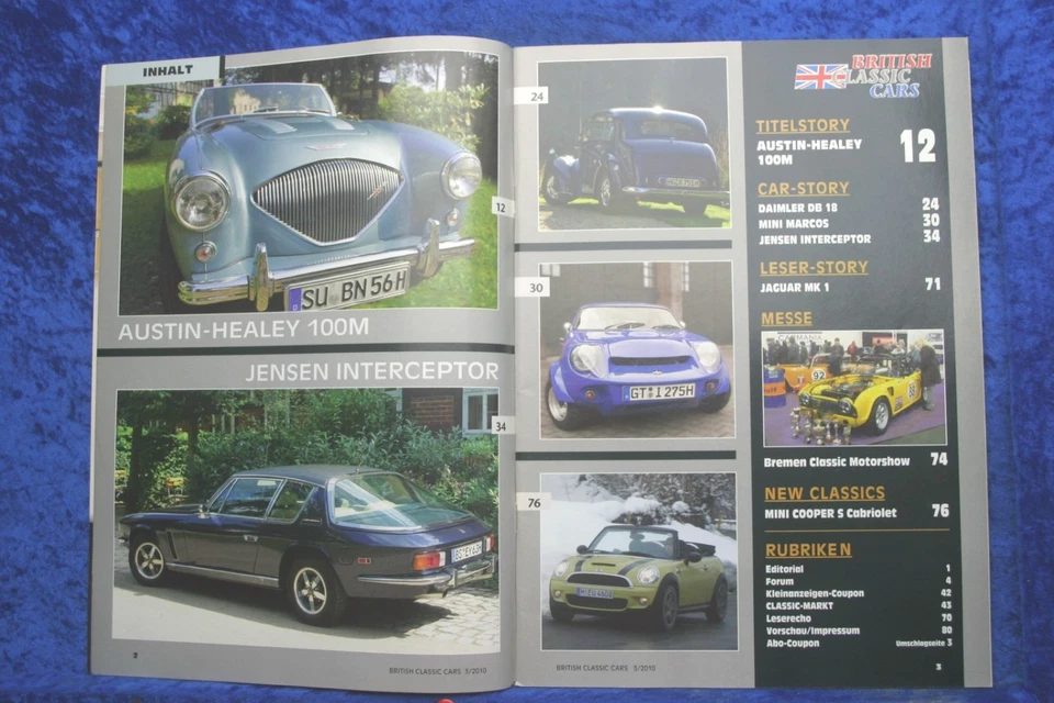 British Classic Cars 3/10 Austin Healey 100M Jensen Interceptor Daimler DB 18 - Immagine 2 di 2