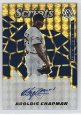 2021 Panini Mosaic Scripts Gold Prizm Aroldis Chapman #SCR-AC Auto 1h0p