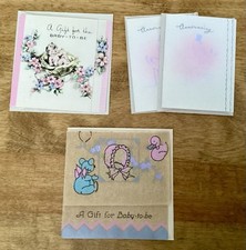 Lot of 4 50 s VTG Unused Baby Cards: 2 Birth Announcements, 2 New Baby Cards