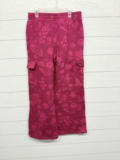 Gap Originals Big Girls Sweatpants Red Fleece Cargo Pockets Casual Large 14/16