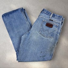 VTG 70s Wrangler Flare Jeans Fit 36x29 Distressed Bootcut Denim Scovill 82620NV