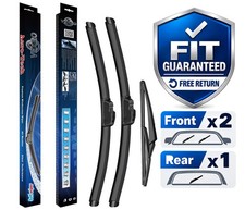 For Renault Kadjar 2017-2019 Front Rear Windscreen Wiper Blades x3 26"18"9"