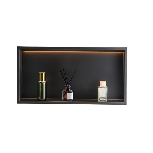 Nicho de Pared Estante de Ducha con Tiras LED 10,16x33,02x63,5cm - Imagen 12 de 12