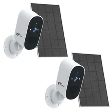 2PK Solar Powered Camera Wireless WiFi Security Camera CCTV Solar/Battery Power
