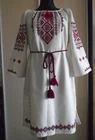 Ukrainian Hand Embroidered Women's Dress, Size  XL  linen,  Ukraine