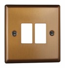 Varilight XYPGY2.BZ Urban Brushed Bronze 2 Gang Grid Plate (Single Plate)