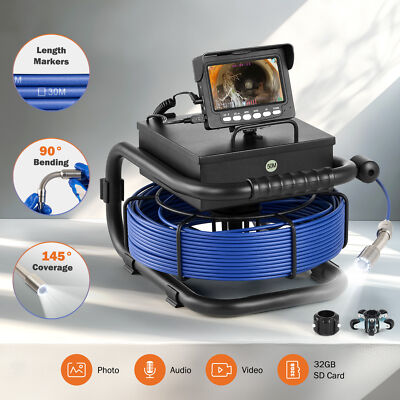 Zelcan 4.3 in. Sewer Camera w 50m/165ft Meter Counter Drain Pipe Camera 32GB DVR
