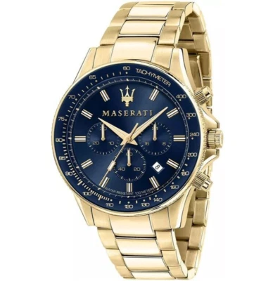 Maserati Sfida R8873640008 chronograph 44m Herrenuhr Blau Gold - Bild 1 von 4