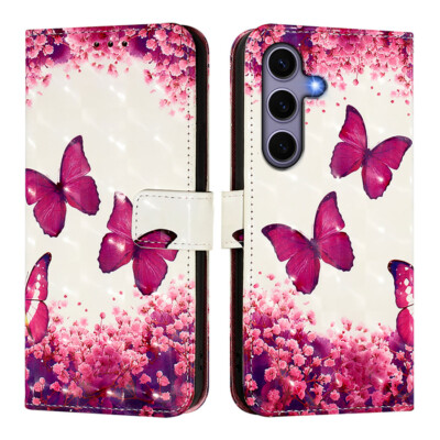 Handyhülle für Samsung S25 A06 A56 A36 A26 3D Cartoon Muster Brieftasche Ständer