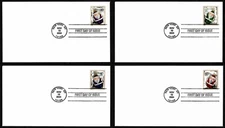 USA, SCOTT # 3883-3886, BLANK SET 4 FDC COVERS - SANTA CHRISTMAS ORNAMENTS 2004