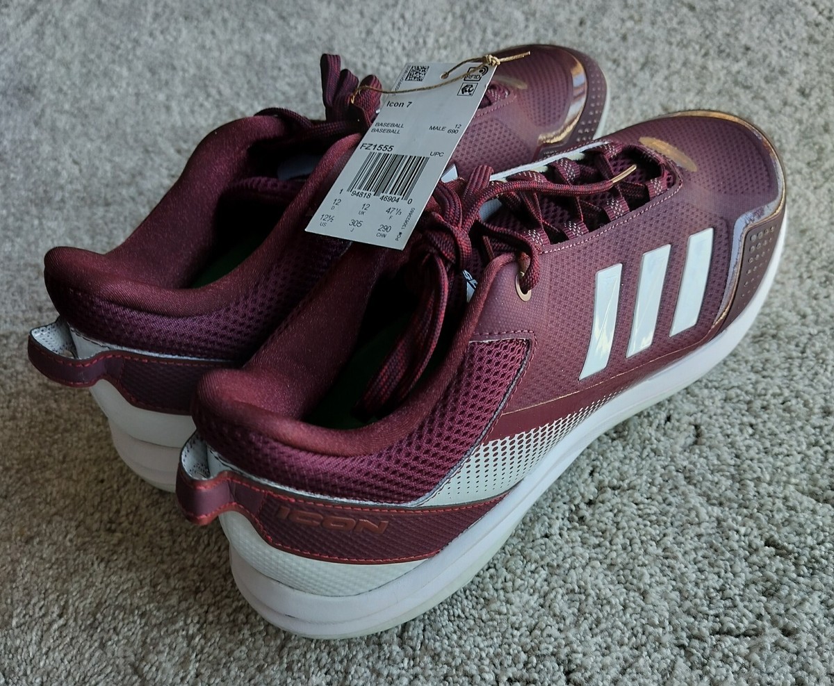 Adidas Icon‎ 7 Metal Baseball Cleats Burgundy Red White Maroon FZ1555 Size 12.5 Amazon.com | Adidas Mens Icon 7 Boost White/Team Navy Blue  main image 2
