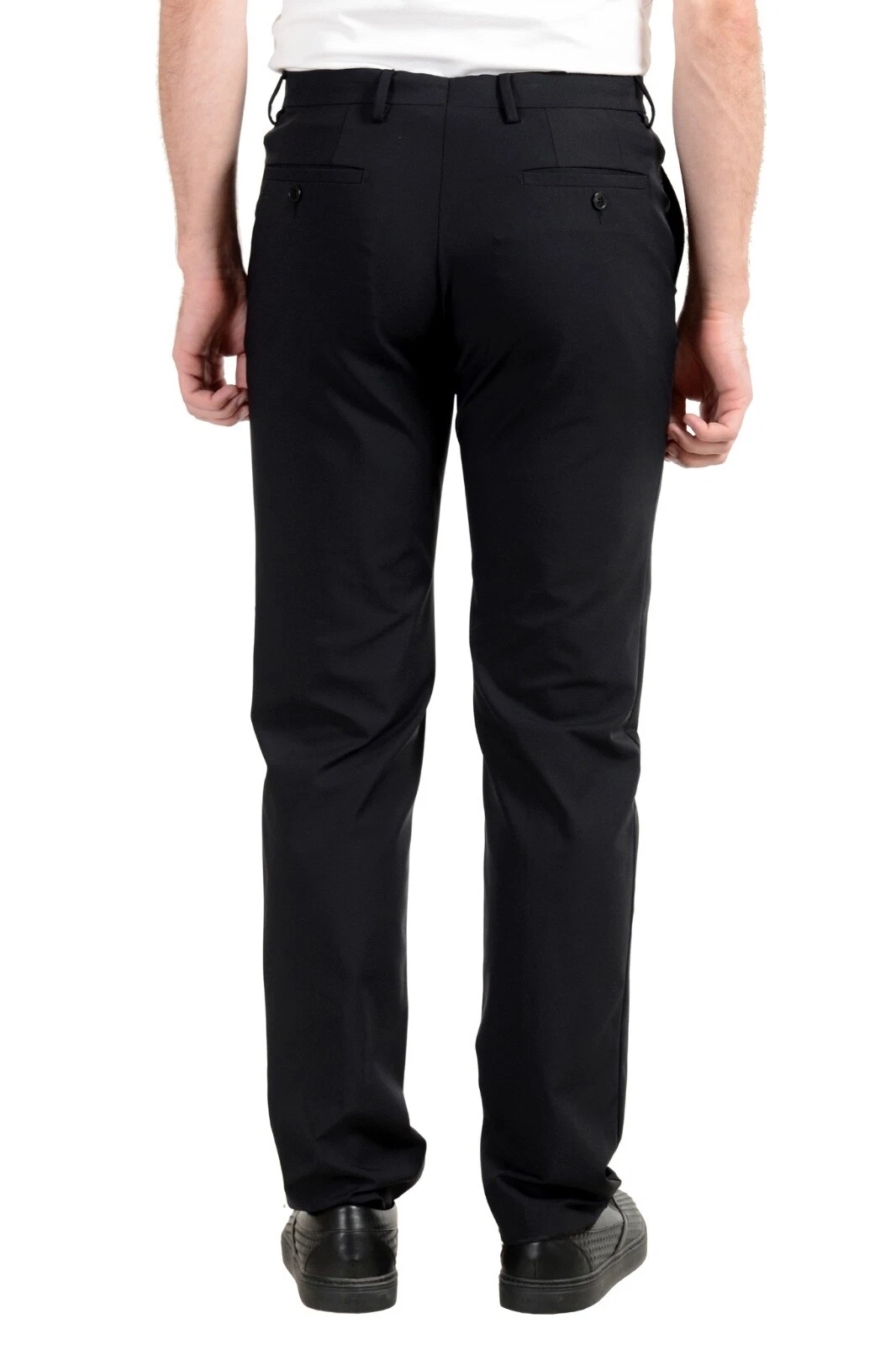 Nuovi pantaloni casual da uomo neri elasticizzati collezione Versace taglia 40 US 56 IT