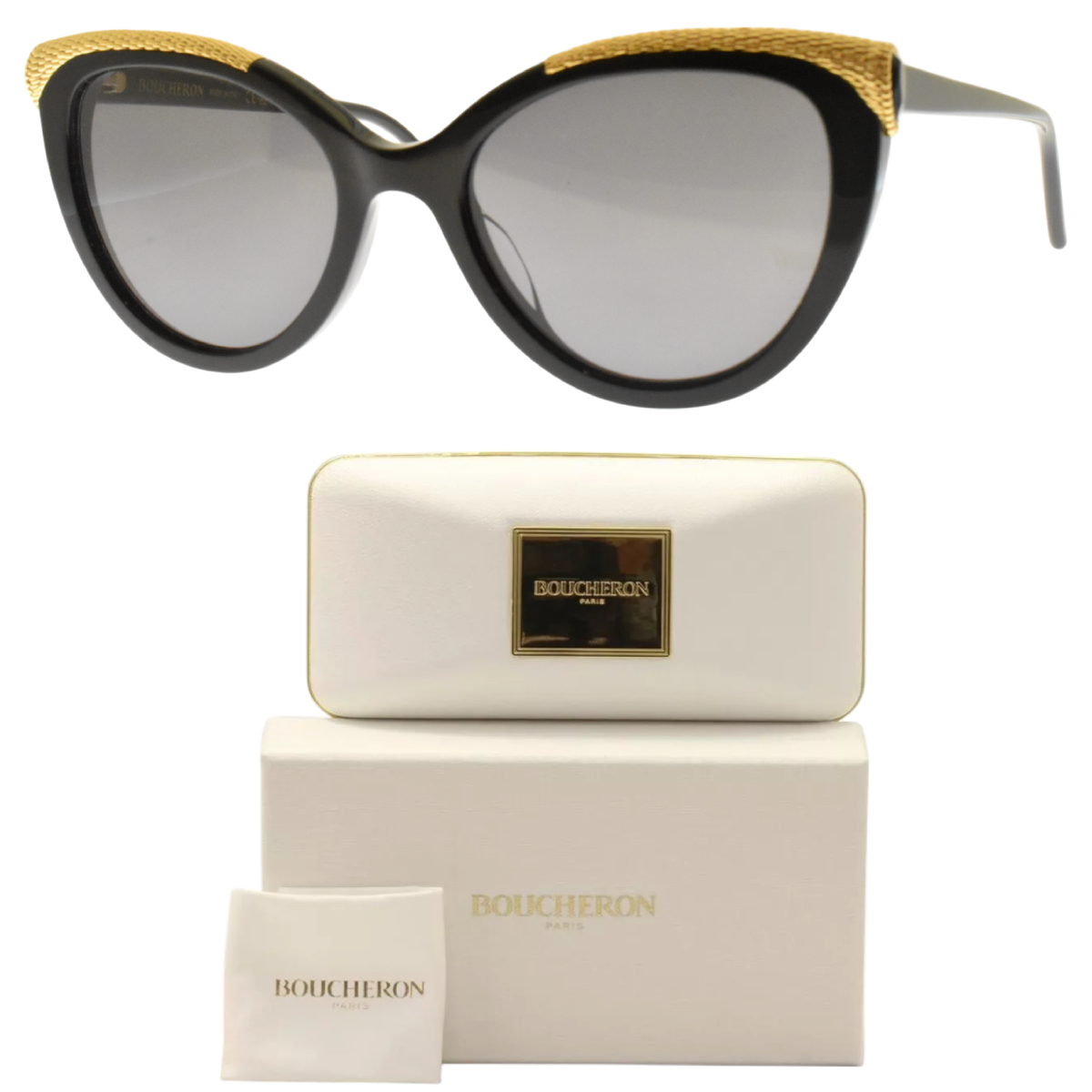NEW!! BOUCHERON BC0116S 001 Black Cat Eye Full Rim Womens  display picture 3