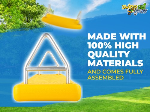 SWING SET STUFF FLAT SEAT YELLOW playground park accessory heavy duty kid 0127 - Picture 3 of 12