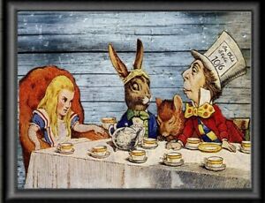 Mad Hatter Tea Party Alice In Wonderland Wall Art Print Ebay