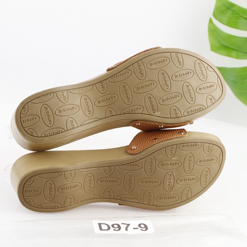 Dr Scholls Womens Classic Sandal Size 9 Brown Lizard Wedge Slides Buckle Strap - Picture 9 of 13
