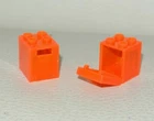 LEGO Aquazone: 2x Letterbox 2 x 2 x 2 - Trans-Neon Orange - Set 6195 6190