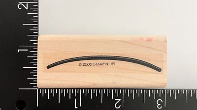 Stampin Up Curved Flower Stem 2000 Wood Mounted Rubber Stamp