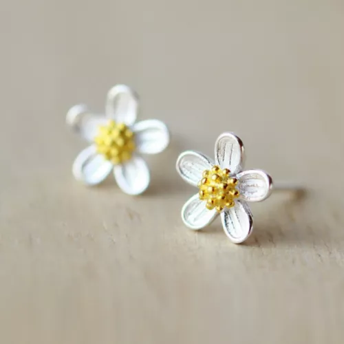 925 Sterling Silber schöne Blume Ohrstecker Damen Mädchen Schmuck Geschenk