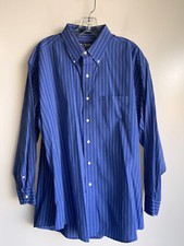 Vintage Ralph Lauren CHAPS Blue Long Sleeve Dress Shirt 17 32/33