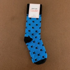 Sock Club Adult One Size Blue Black Crew Socks 1 Pair NWT