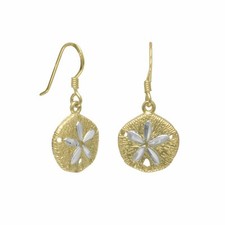 Gold-plated Sterling Silver Sand Dollar French Wire Earrings