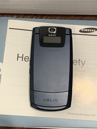 Samsung Flip Phone SPH-A513 Helio Fin Dual Band 3GB 2007 BLUE/BLACK New Battery - Picture 2 of 23